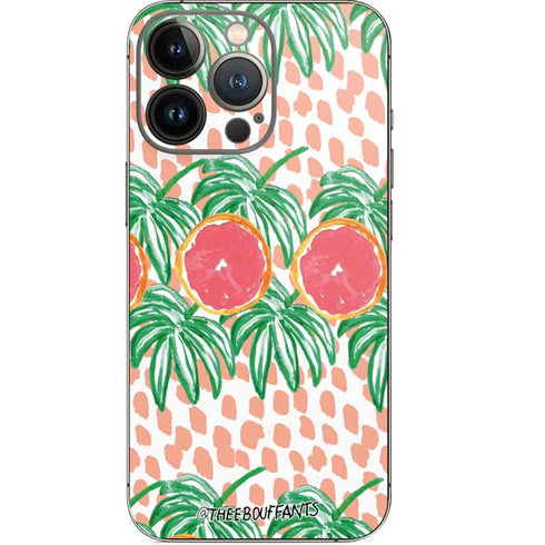 Bouffants and Broken Hearts Graphic Grapefruit iPhone 14 Pro Skin